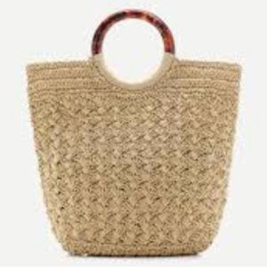 J. Crew Natural Raffia tote handbag
